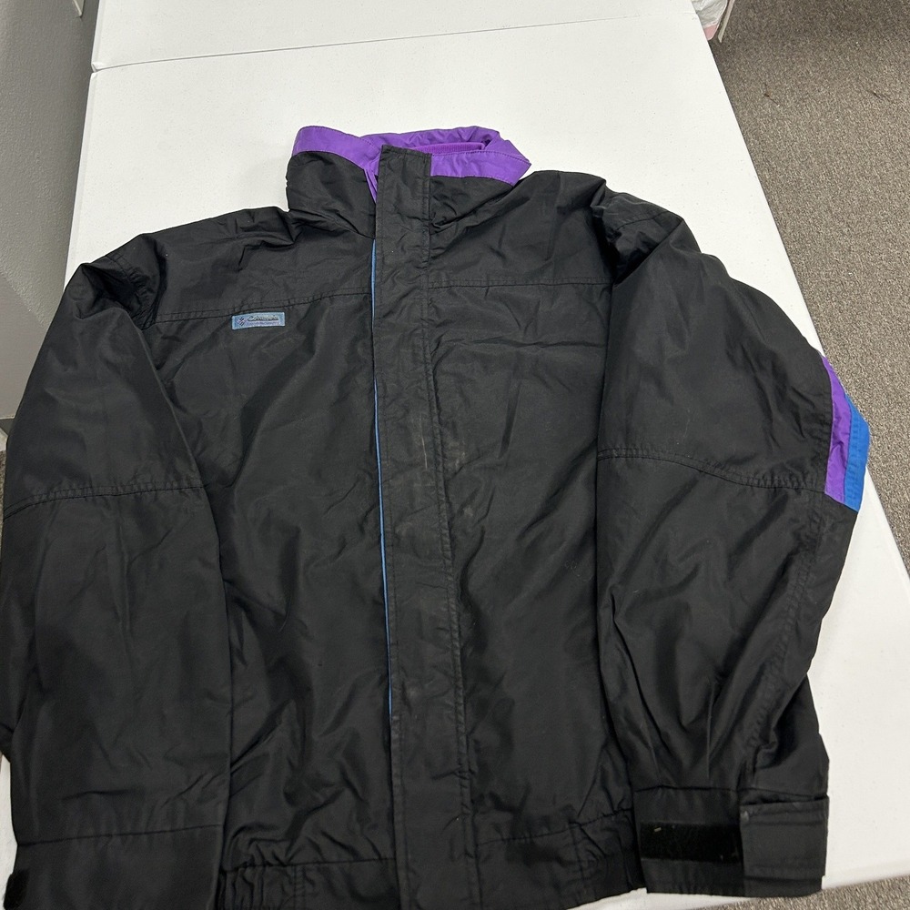 Columbia Radial Sleeve Jacket Mens M Black Purple SM5900 Vintage 90s Gorpcore
